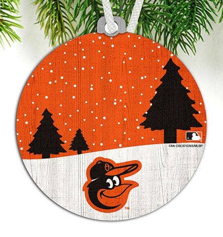 Baltimore Orioles Snow Scene Ornament