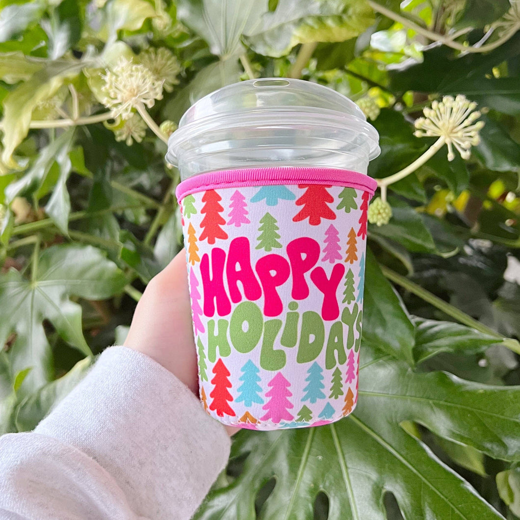 Coffee Cup Cover - Happy Holidays: Large / 24oz