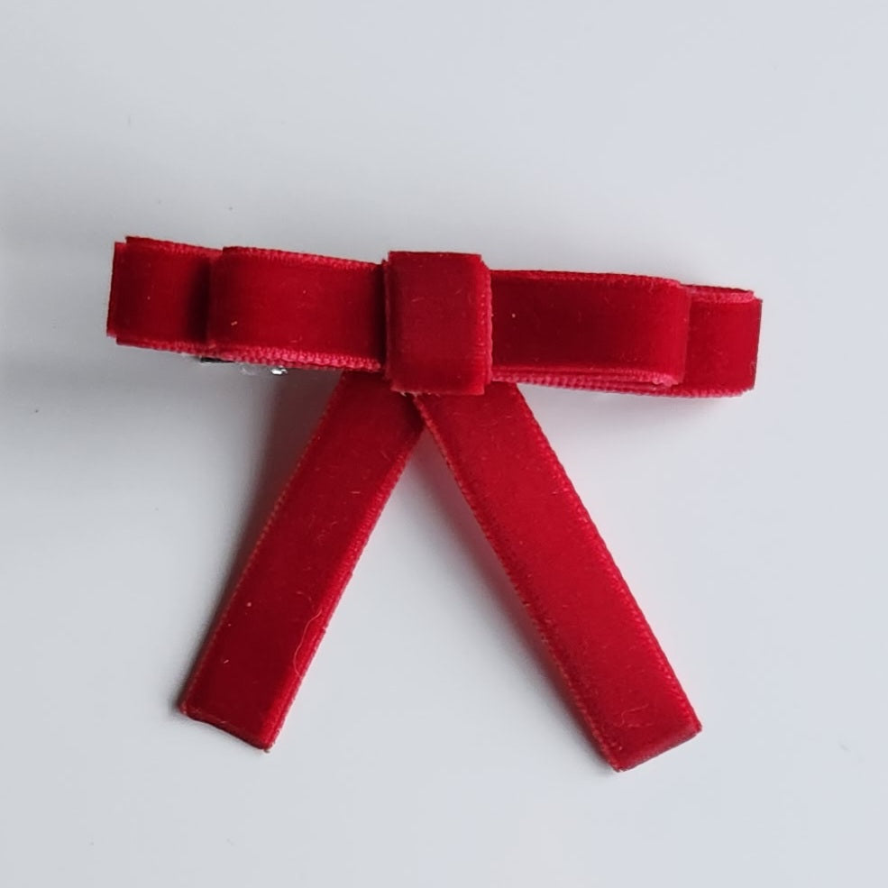 Red Velvet Bow with Tails