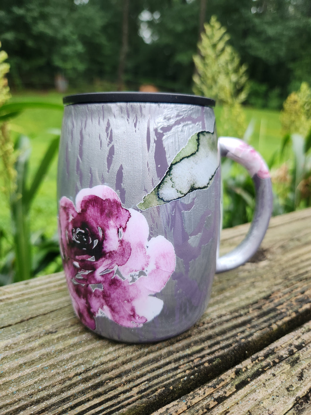 Vintage Mauve Floral Mug