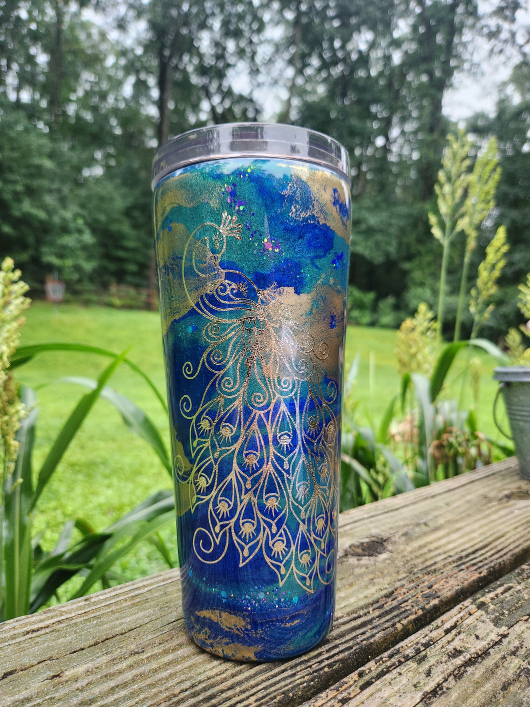 Peacock Swirl Tumbler