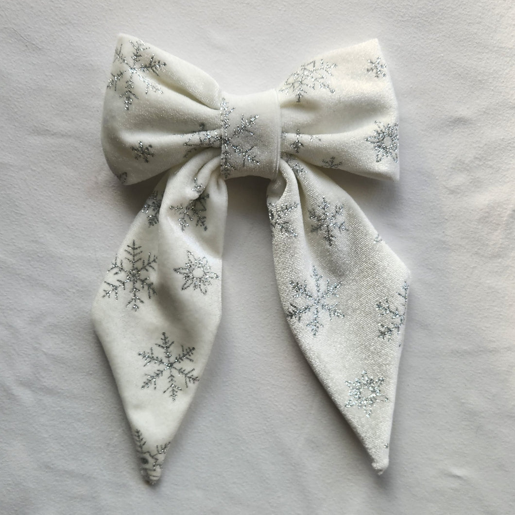 Snowflake Velvet Jumbo Bow