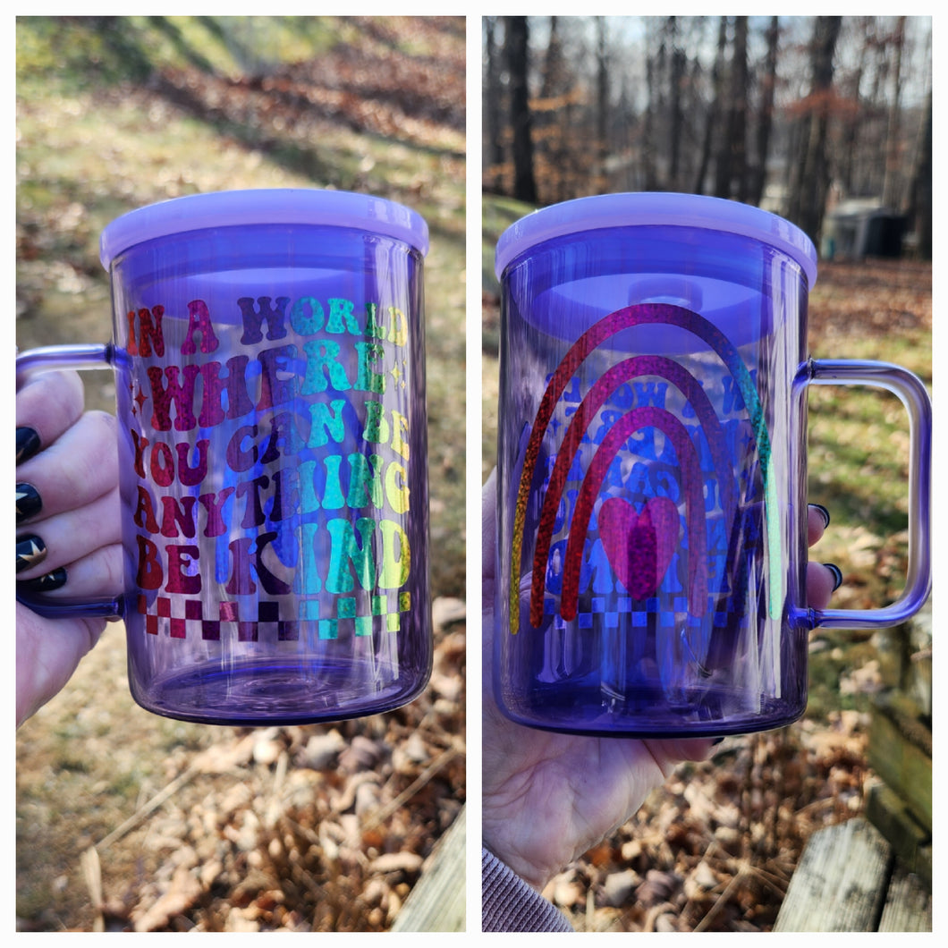 Be Kind Glass Mug - Jelly Purple