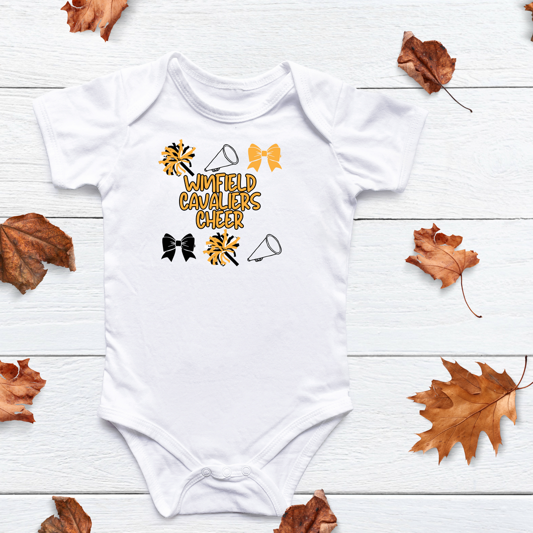 Winfield football/cheer baby onesie- cheer