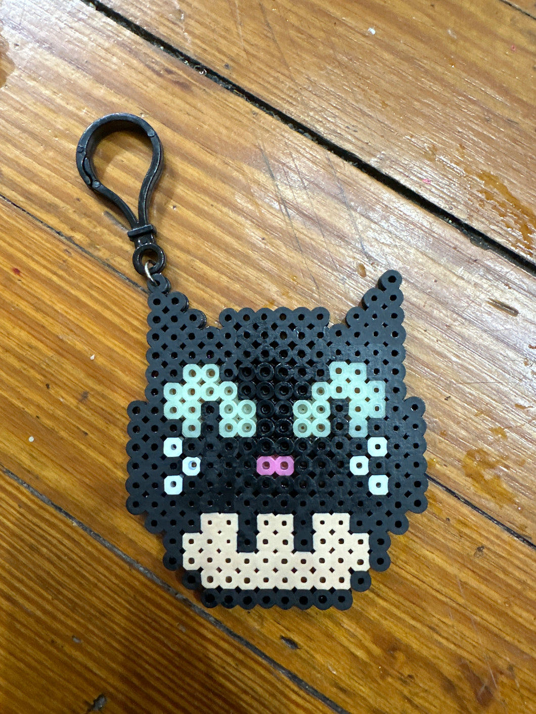 Black cat mushroom keychain