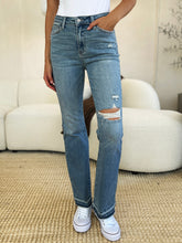 Load image into Gallery viewer, Judy Blue Full Size Mid Rise Destroyed Hem Distressed Jeans
