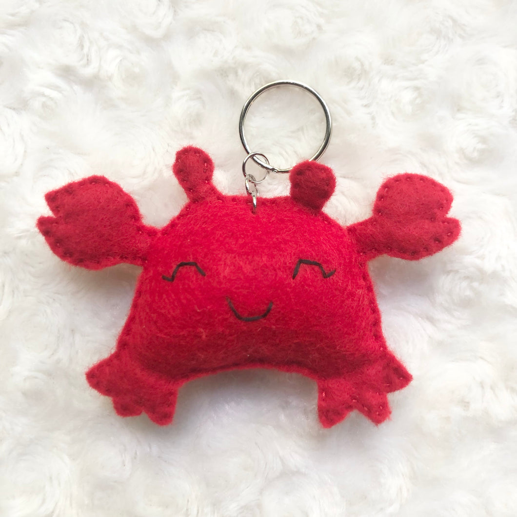 Felt Crab Keychain