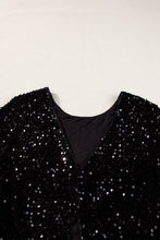 Load image into Gallery viewer, Sequin Round Neck Long Sleeve Blouse
