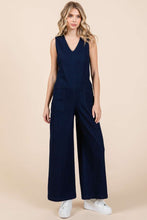 Load image into Gallery viewer, Mittoshop Sleeveless Wide Leg Denim Jumpsuit
