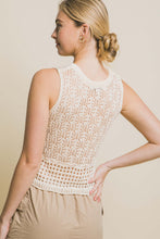 Load image into Gallery viewer, Love Tree Contrast line Openwork Knit Tank
