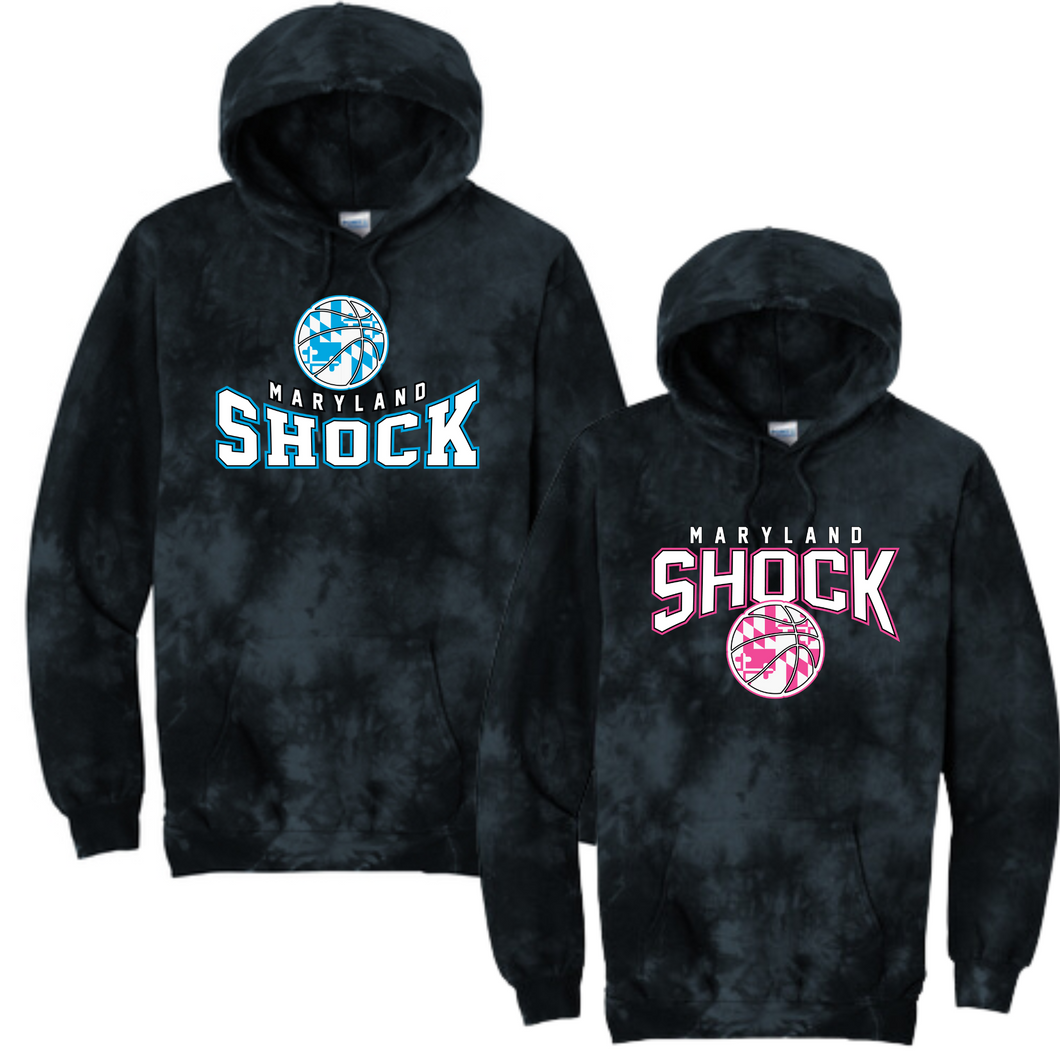 Shock travel basketball-tie dye hoodie- black