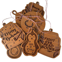 Load image into Gallery viewer, Fight Evil Read Books Wooden Ornament
