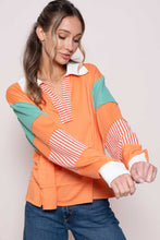 Load image into Gallery viewer, Hailey &amp; Co Color Block Top with Striped Panel
