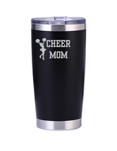 Load image into Gallery viewer, Sykesville Raiders football/cheer black 20oz double walled stainless tumbler
