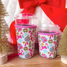 Load image into Gallery viewer, Coffee Cup Cover - Pink Christmas: Small / 16oz
