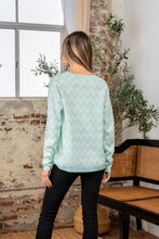 Load image into Gallery viewer, Sew In Love Full Size Wave Stripe Contrast Long Sleeve Sweater
