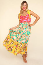 Load image into Gallery viewer, Haptics Floral Color Block Maxi Dress with Pockets
