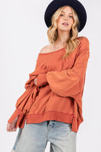 Load image into Gallery viewer, SAGE + FIG Mineral Wash Side Slit Oversized Sweatshirt
