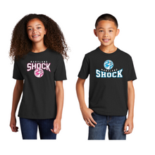 Load image into Gallery viewer, customized Shock travel basketball-youth tee- black
