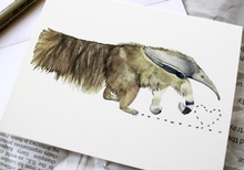 Load image into Gallery viewer, Sweet Treat-- Anteater Watercolor Cute Cardstock Card
