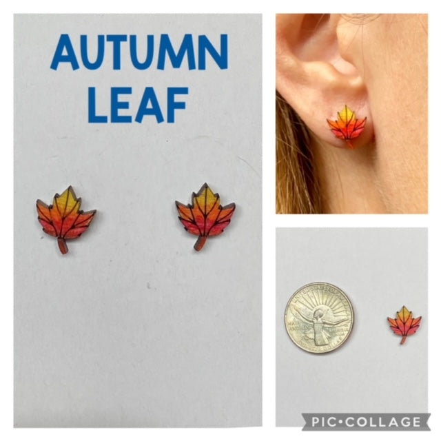 Autumn Leaf Stud Earrings