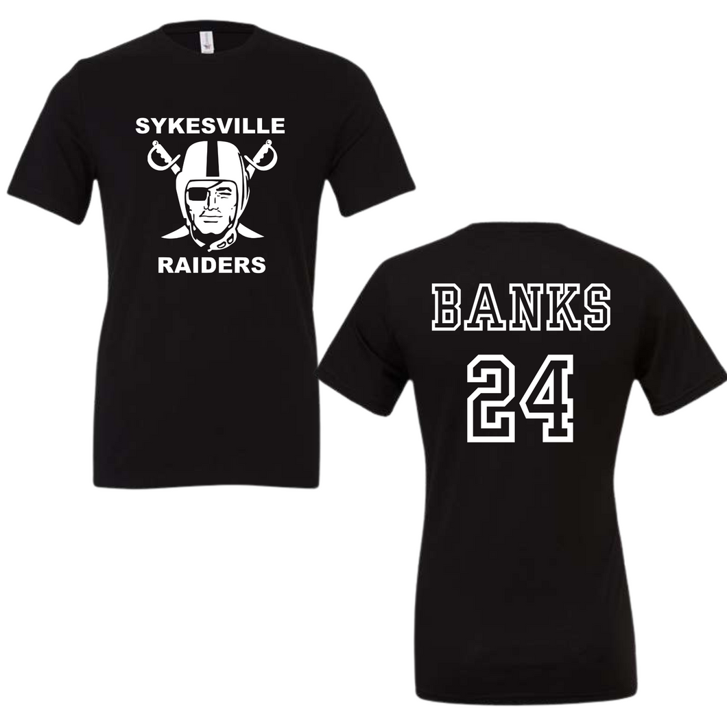 Custom name/# raider tee/long sleeve/sweatshirt