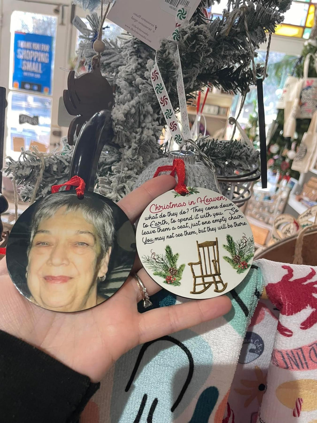 Christmas in heaven memorial ornament- custom