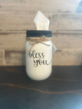 Load image into Gallery viewer, white mason jar tissue holder
