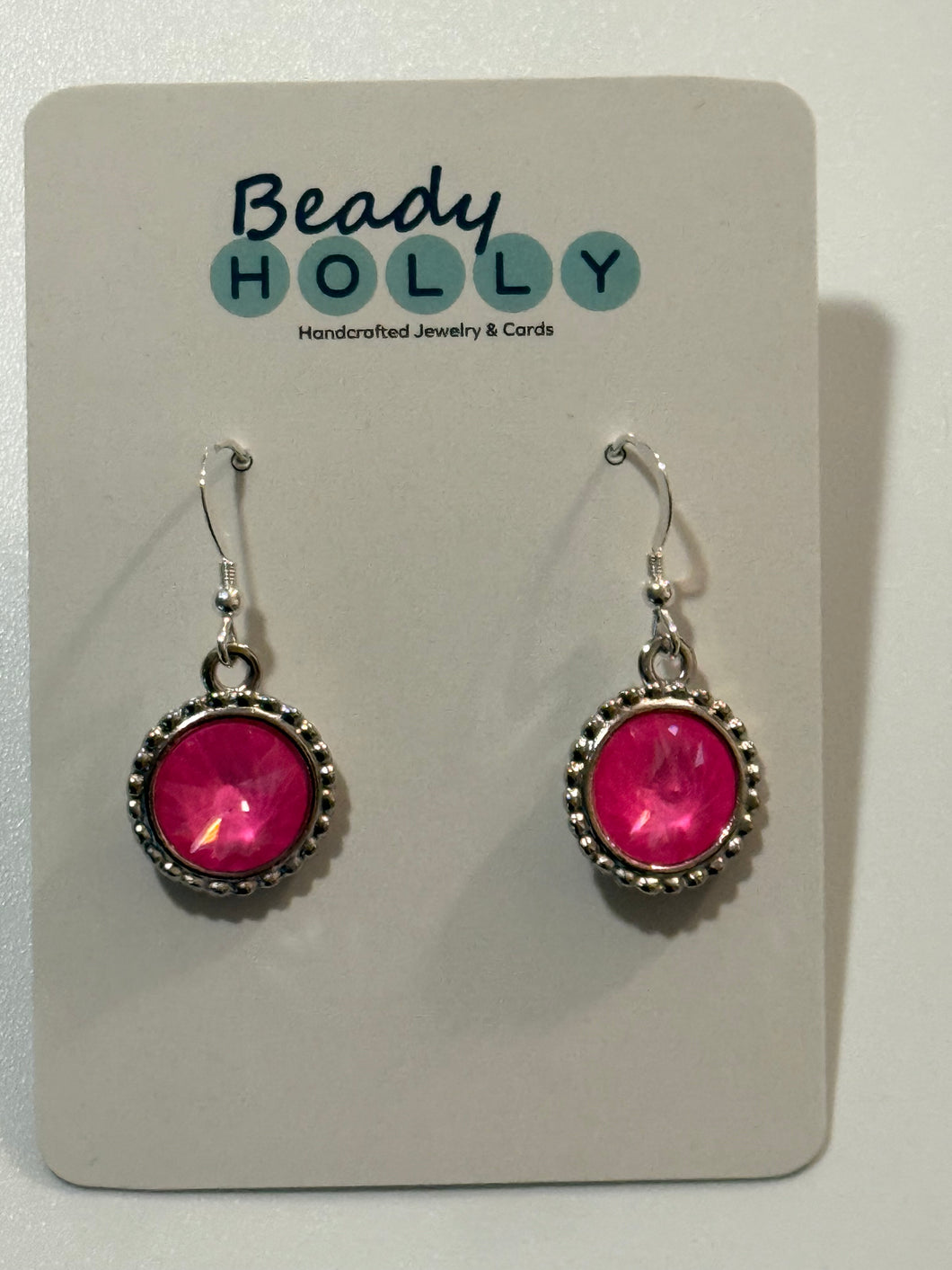 Neon Pink Rivoli Earrings