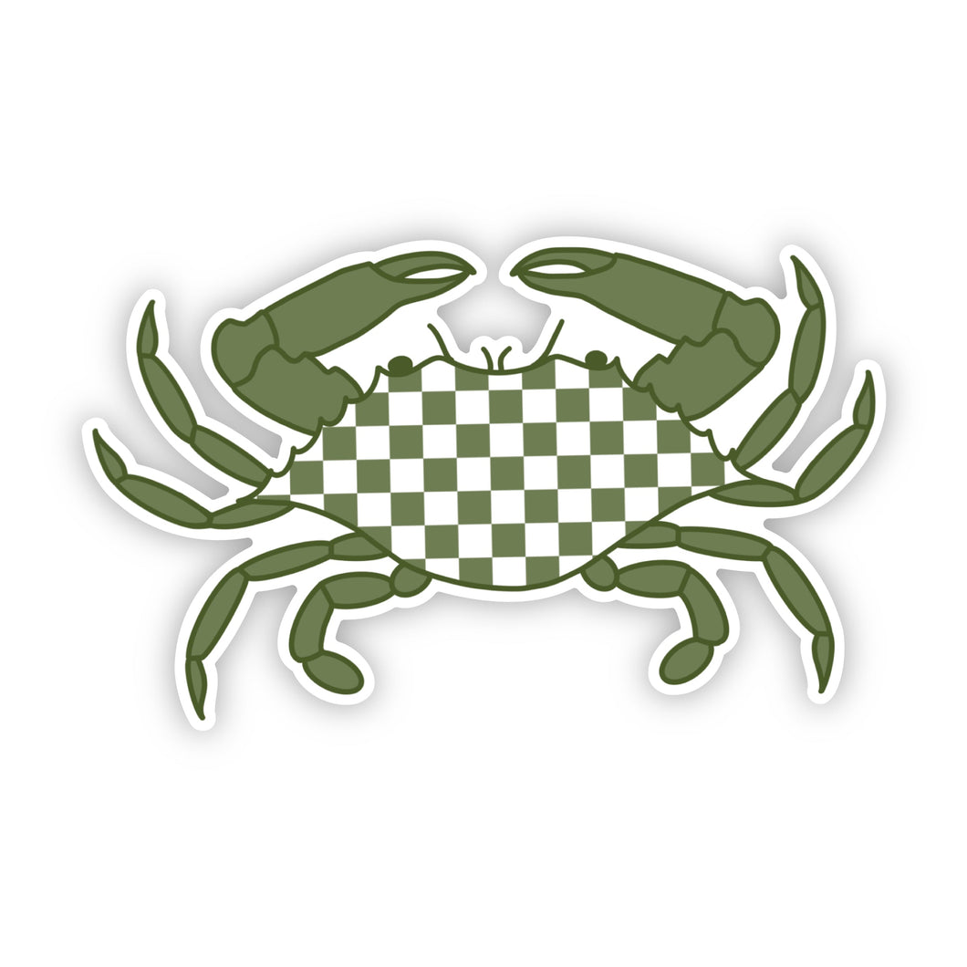 Green Checkered Crab Maryland Sticker