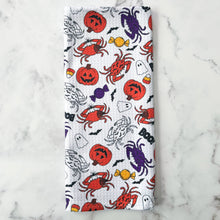 Load image into Gallery viewer, Maryland Halloween Crab Patterned Waffle Kitchen Dish Towel
