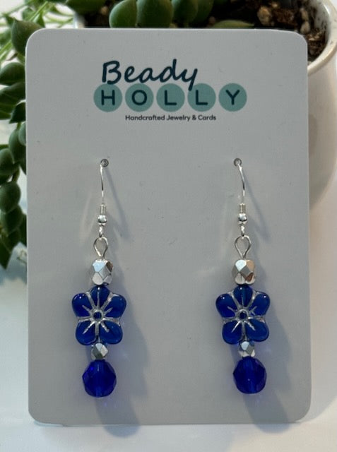 Blue Flower Earrings