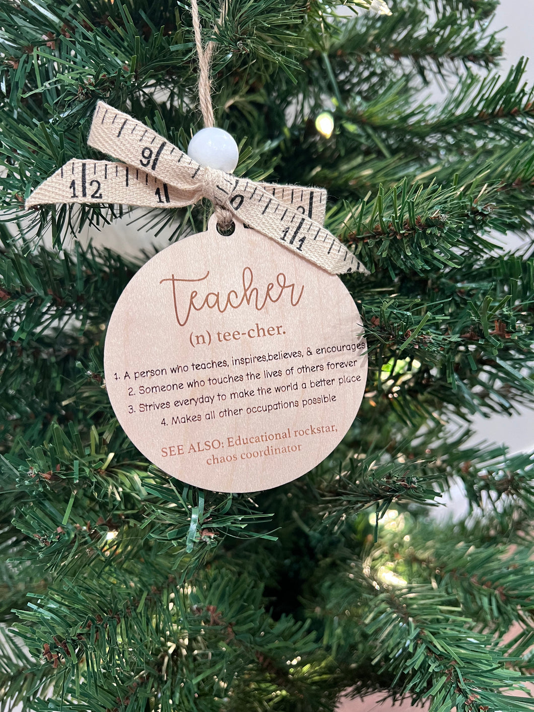 Teacher definition ornament