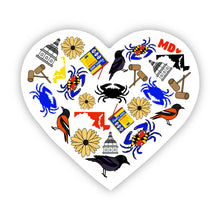 Load image into Gallery viewer, Maryland Favorites Thing Heart Sticker
