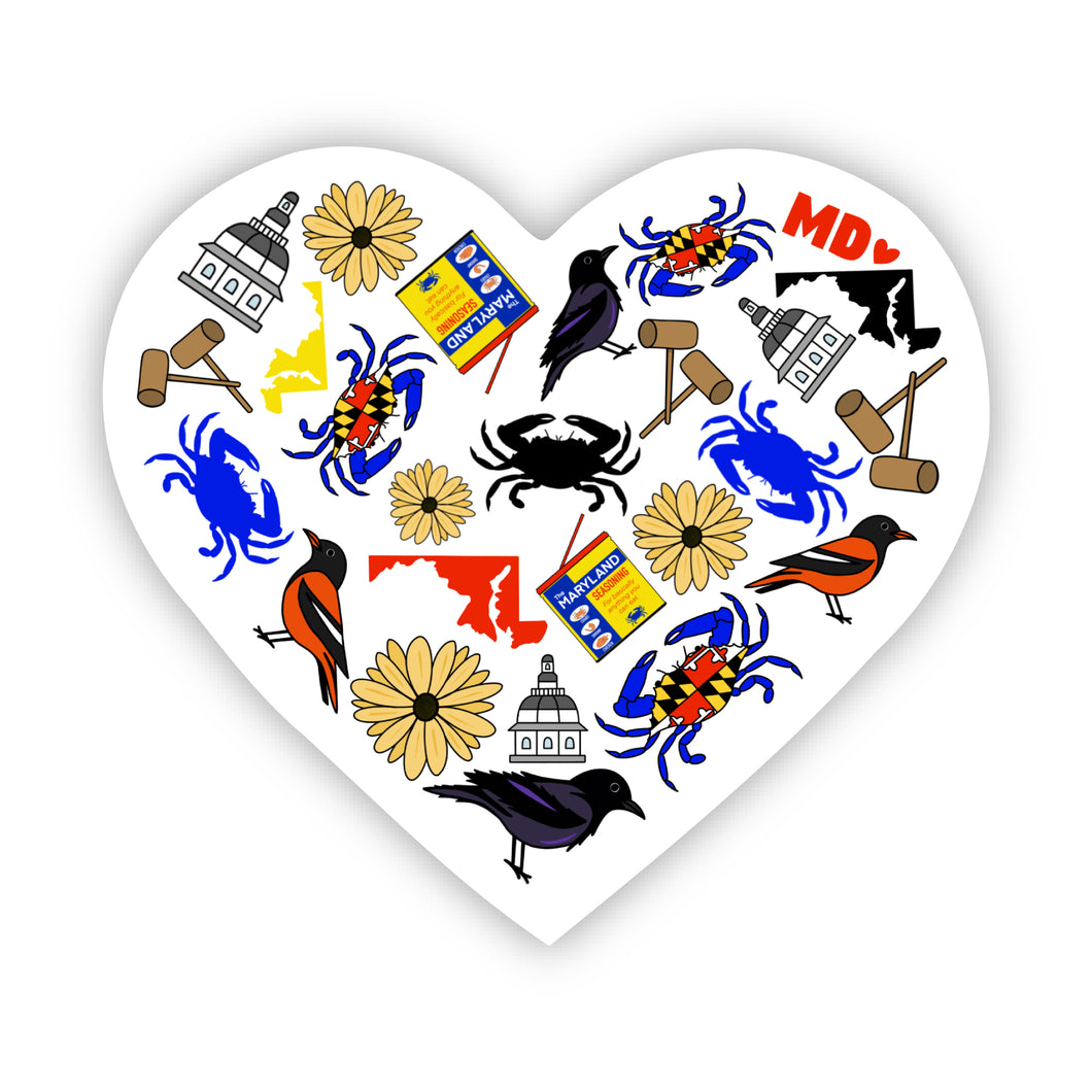 Maryland Favorites Thing Heart Sticker