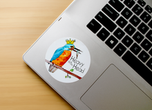 Load image into Gallery viewer, Heavy is the Head -- Kingfisher Royalty Pun Large Sticker
