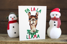 Load image into Gallery viewer, Fa La La Llama -- Silly Llama Christmas Holiday Pun Card
