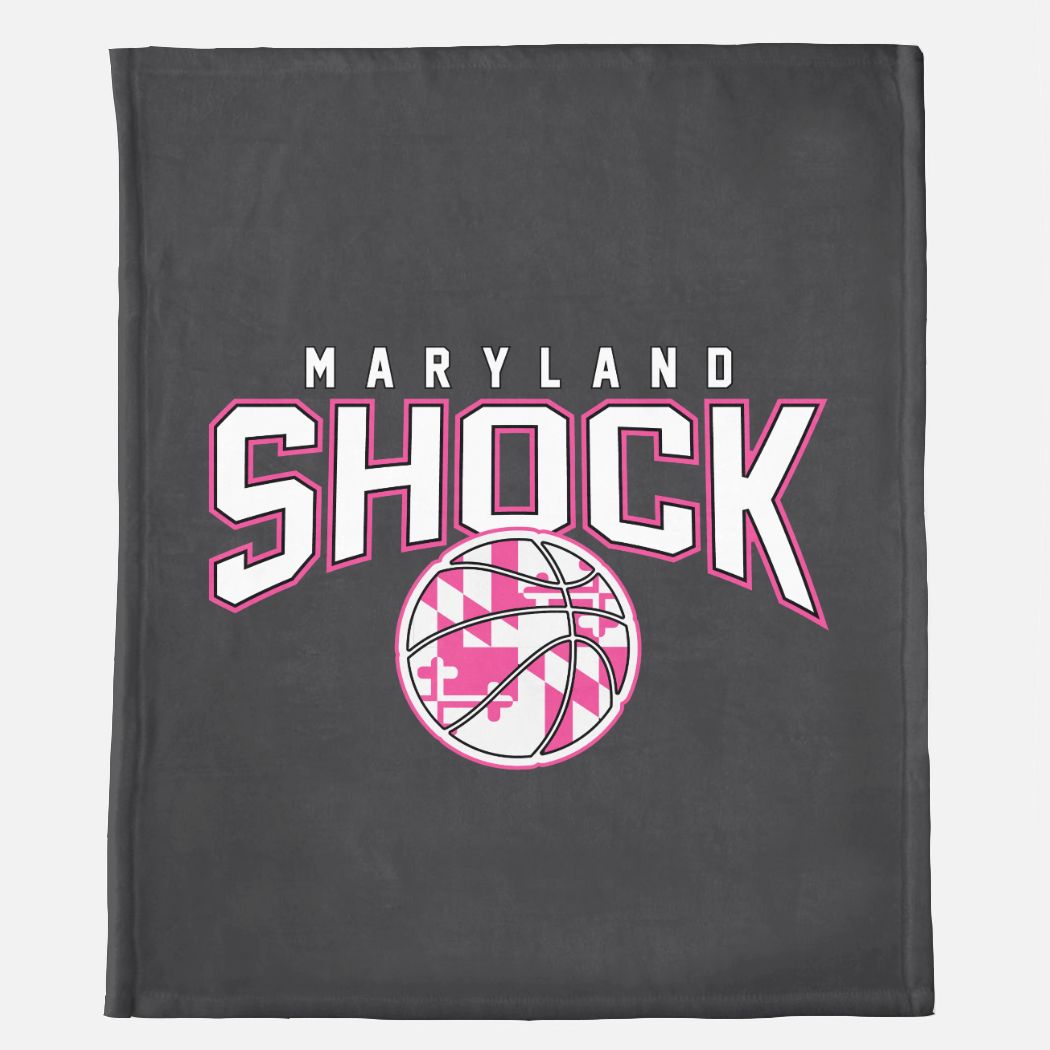 Maryland Shock- travel basketball blanket-pink logo