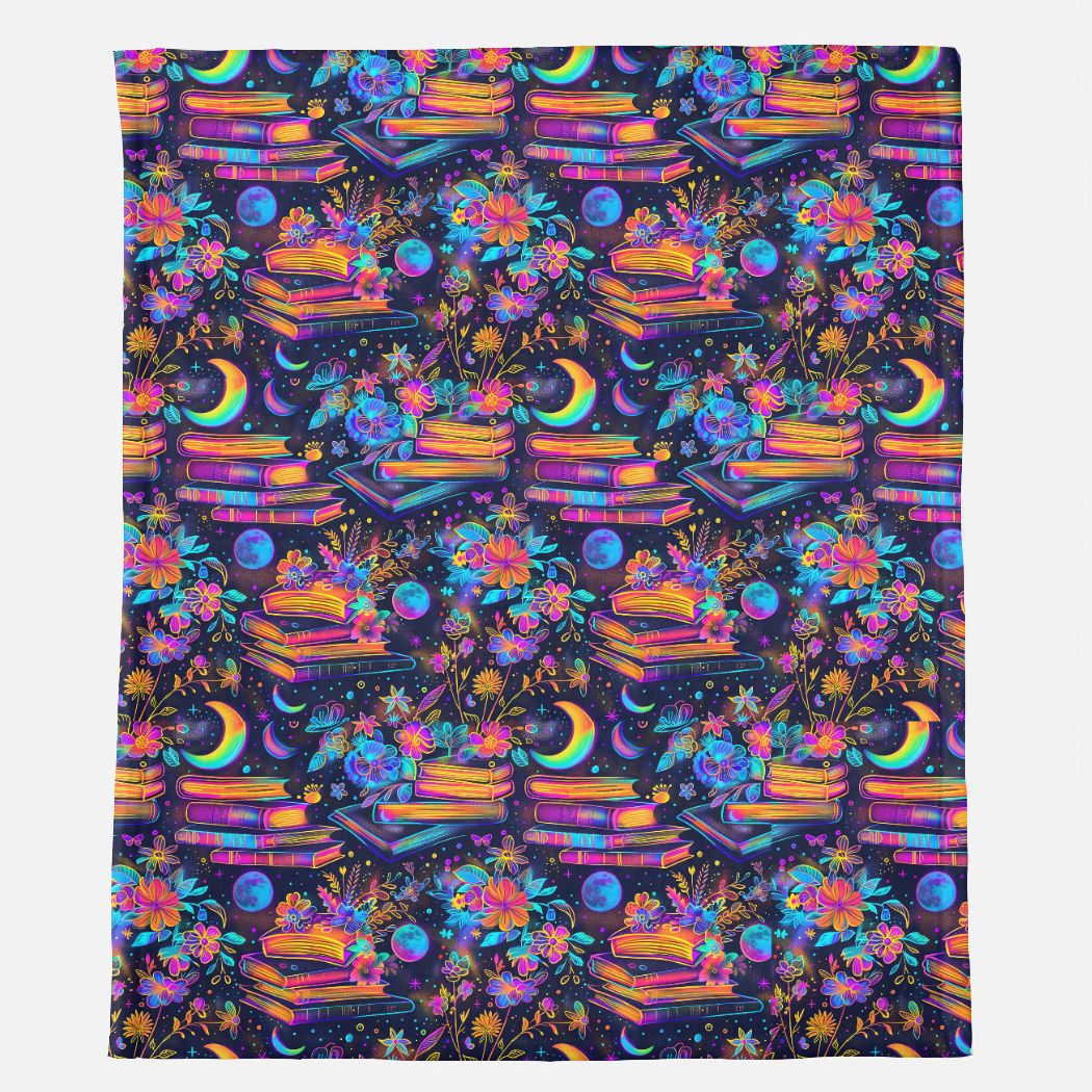 books/moons- all over print minky blanket 50x60