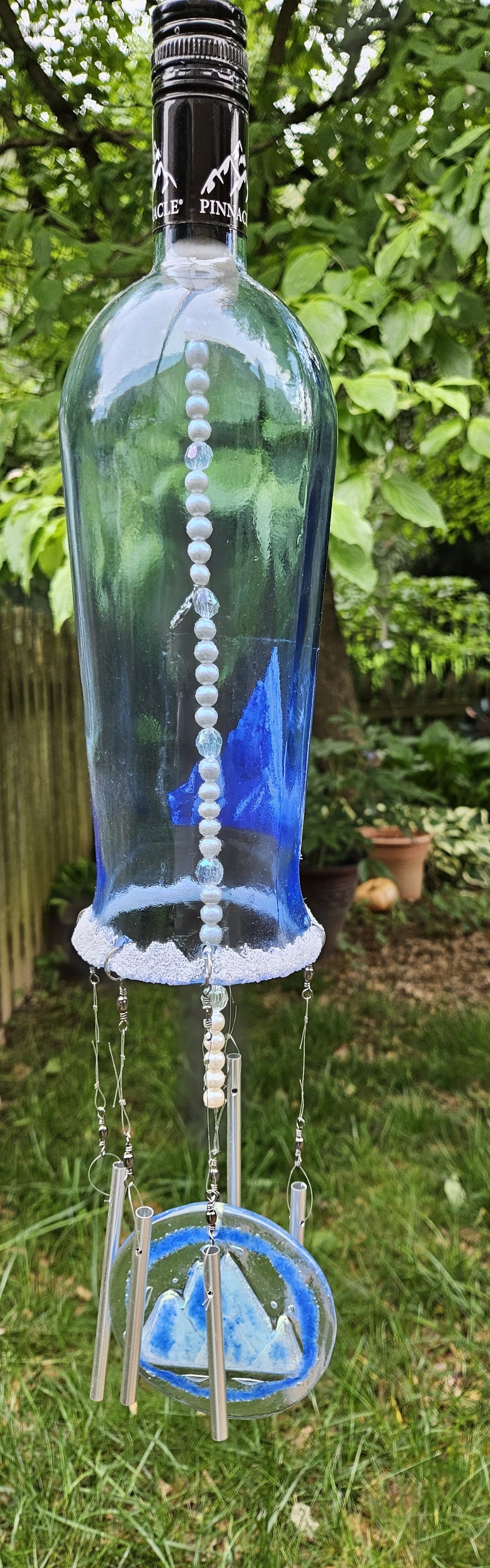 Upcycled Pinnacle Vodka  Bottle Wind Chime