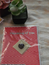 Load image into Gallery viewer, Thinking of You Blank Card with Fused Glass Heart
