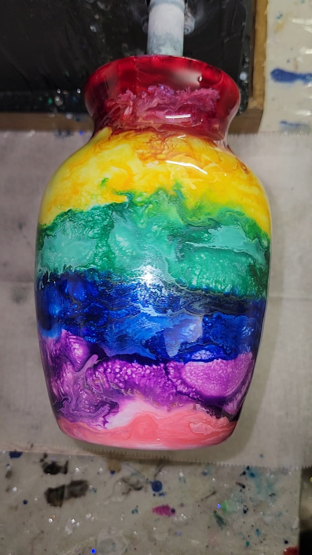 Rainbow Swirl Vase