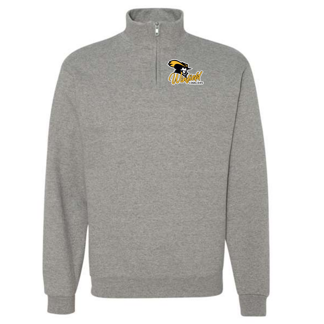 Winfield apparel-  full logo printed 1/4 zip sweatshirt