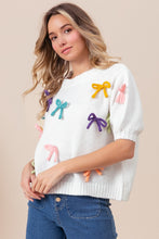 Load image into Gallery viewer, BiBi Bow Detail Puff Sleeve Sweater
