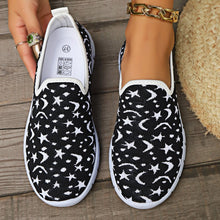 Load image into Gallery viewer, Star &amp; Moon Pattern Flat Loafers
