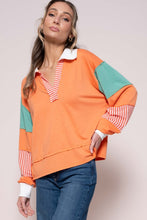 Load image into Gallery viewer, Hailey &amp; Co Color Block Top with Striped Panel
