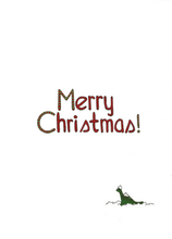 Load image into Gallery viewer, Snow Dinosaur Christmas Card
