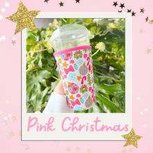 Load image into Gallery viewer, Coffee Cup Cover - Pink Christmas: Large / 24oz
