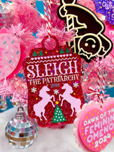 Load image into Gallery viewer, Sleigh the Patriarchy Glitter Ornament!
