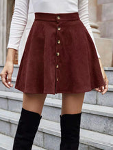 Load image into Gallery viewer, Buttoned Corduroy Mini Skirt
